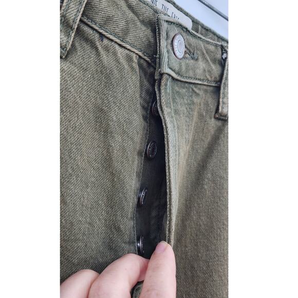 NWOT We The Free 1073492 Green Button Fly Stella Skinny Destroyed Jeans Size 26 - Picture 8 of 9